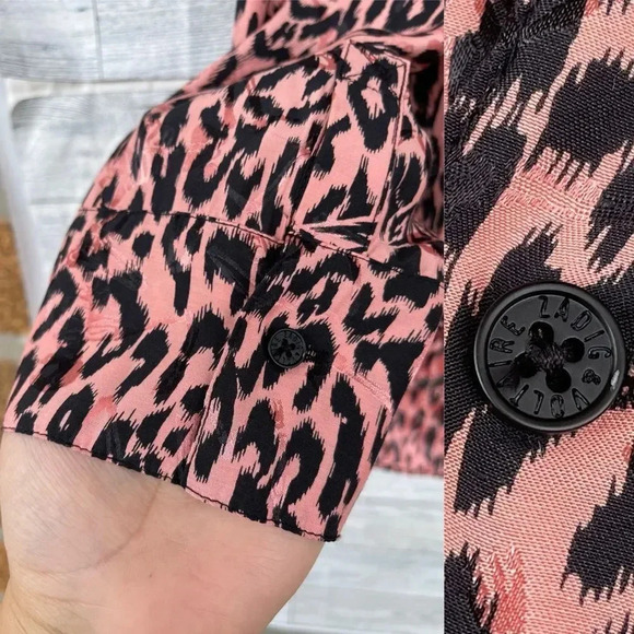 ZADIG&VOLTAIRE  Tink Squeleton Leopard Print Silk Blend Blouse - Rose medium - Picture 7 of 17